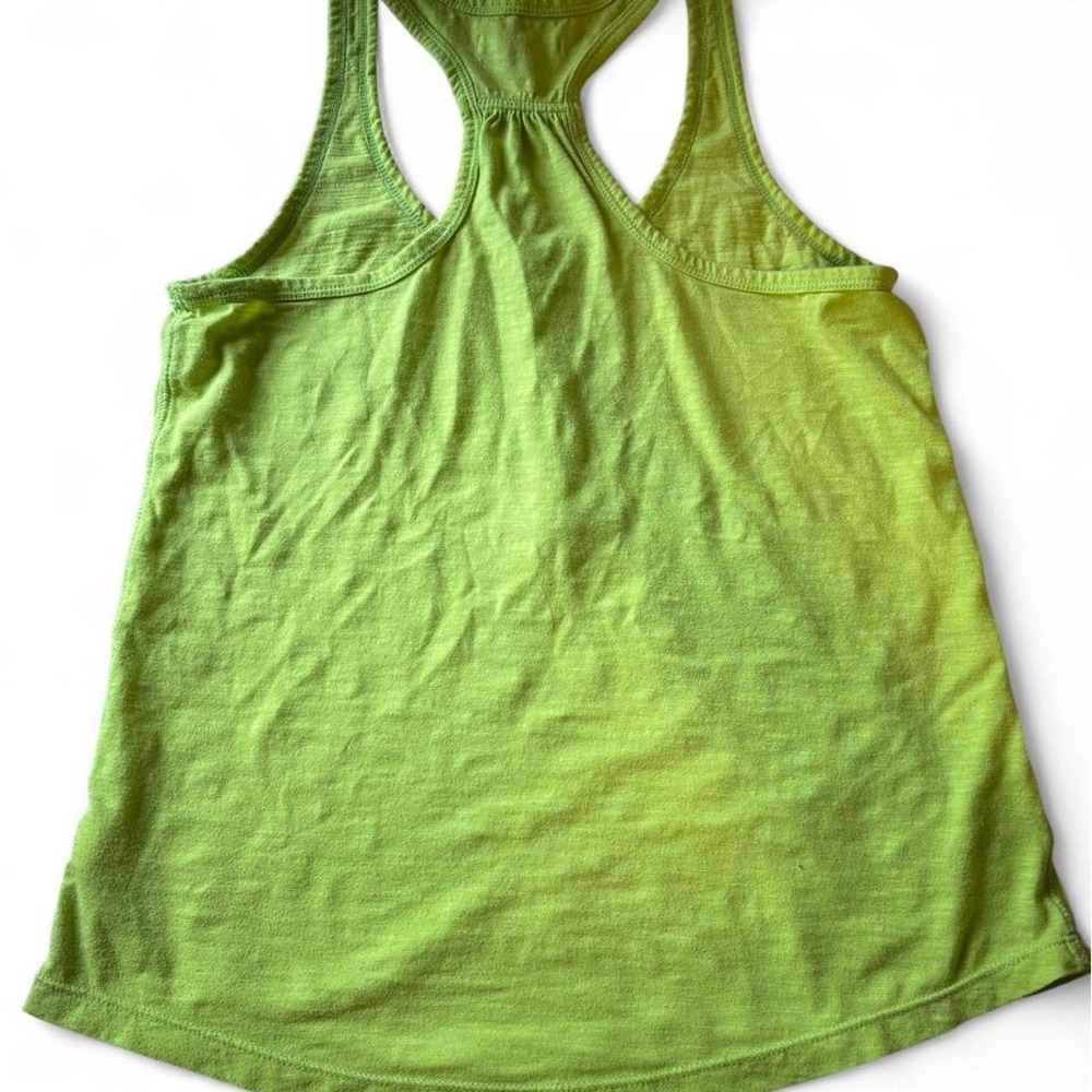 Aeropostale Lime Green Henley Racerback Tank Top Neon Slub Knit Womens Medium